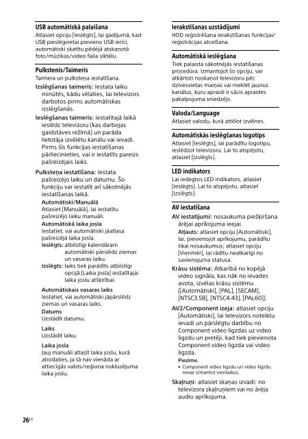 Sony KDL-40R455C - KDL-40R455C Mode d'emploi Letton