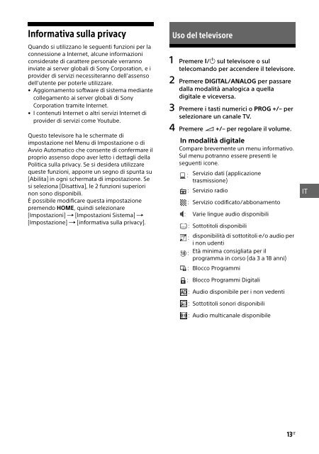 Sony KDL-40R455C - KDL-40R455C Mode d'emploi