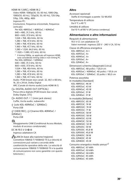 Sony KDL-40R455C - KDL-40R455C Mode d'emploi