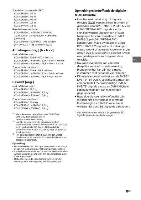 Sony KDL-40R455C - KDL-40R455C Mode d'emploi Espagnol