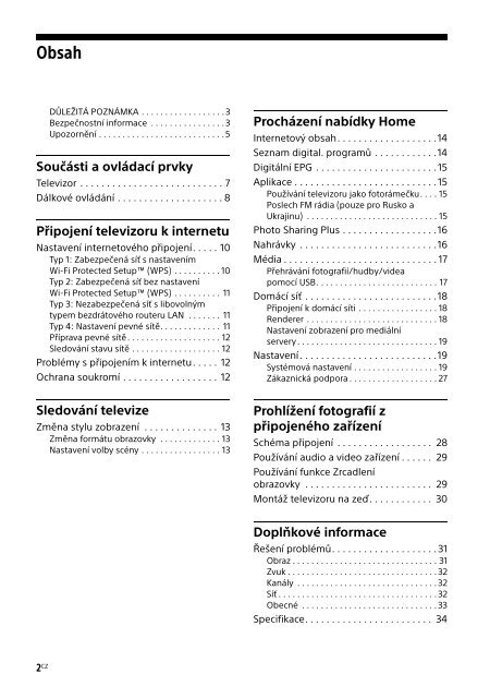 Sony KDL-40R455C - KDL-40R455C Mode d'emploi Tch&egrave;que