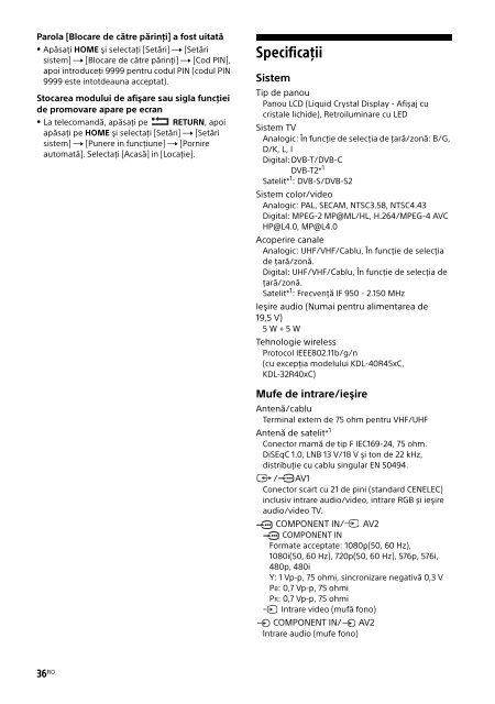 Sony KDL-40R455C - KDL-40R455C Mode d'emploi Slovaque