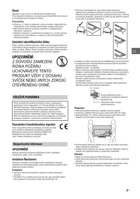 Sony KDL-40R455C - KDL-40R455C Mode d'emploi Slovaque