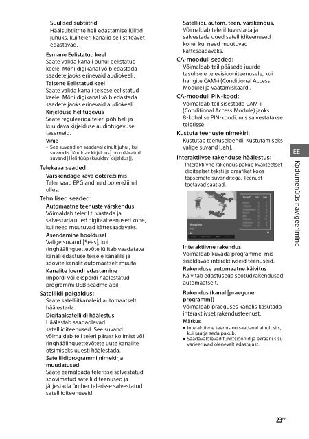 Sony KDL-40R455C - KDL-40R455C Mode d'emploi Estonien