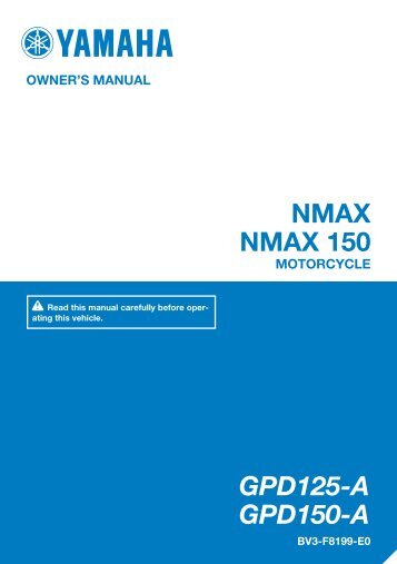 Yamaha NMAX 150 - 2017 - Manuale d'Istruzioni English