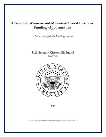 Gillibrand Minority and Women Owned Business Guidebook 2015