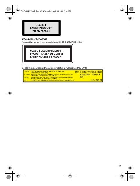 Sony VGN-SR11MR - VGN-SR11MR Documents de garantie Polonais