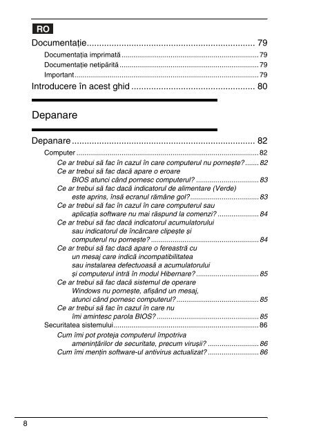 Sony VGN-SR11MR - VGN-SR11MR Guide de d&eacute;pannage Roumain