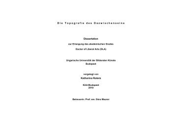 D ie T opografiedes D azwischenseins Dissertation Katharina Roters