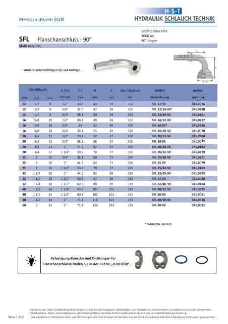 KATALOG Hydraulikschläuche, Armaturen und Zubehör