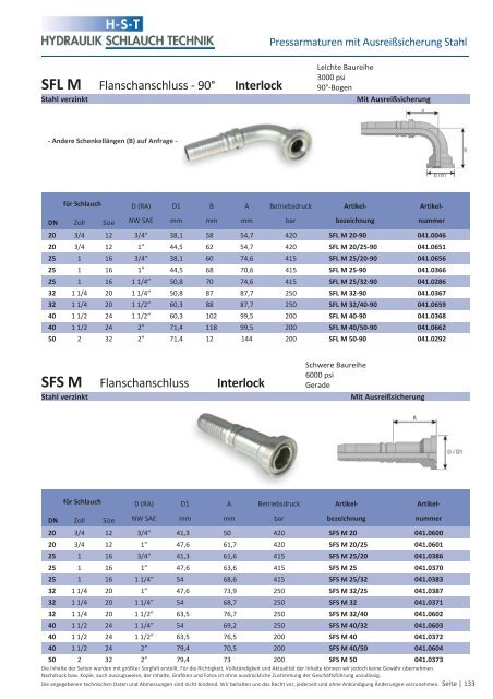 KATALOG Hydraulikschläuche, Armaturen und Zubehör