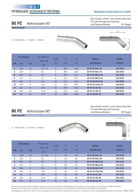 KATALOG Hydraulikschläuche, Armaturen und Zubehör