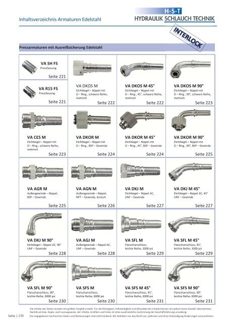 KATALOG Hydraulikschläuche, Armaturen und Zubehör