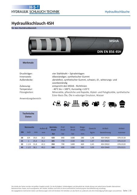 KATALOG Hydraulikschläuche, Armaturen und Zubehör