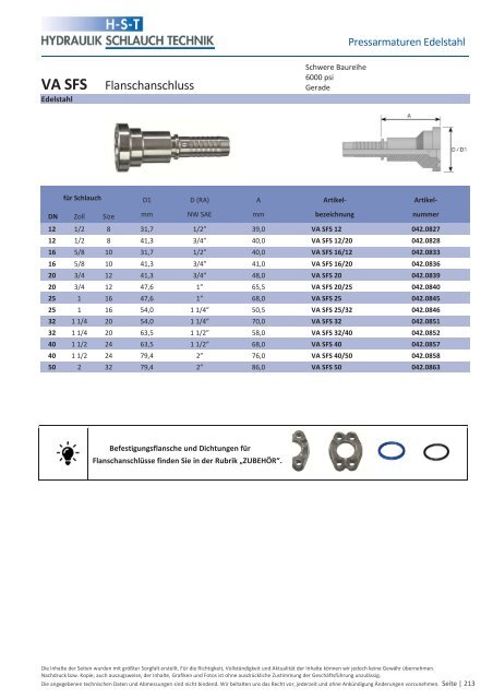 KATALOG Hydraulikschläuche, Armaturen und Zubehör