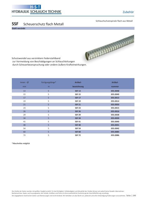 KATALOG Hydraulikschläuche, Armaturen und Zubehör