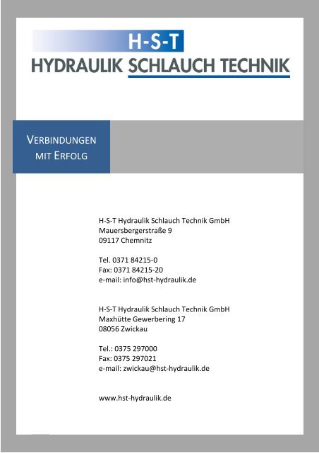 KATALOG Hydraulikschläuche, Armaturen und Zubehör