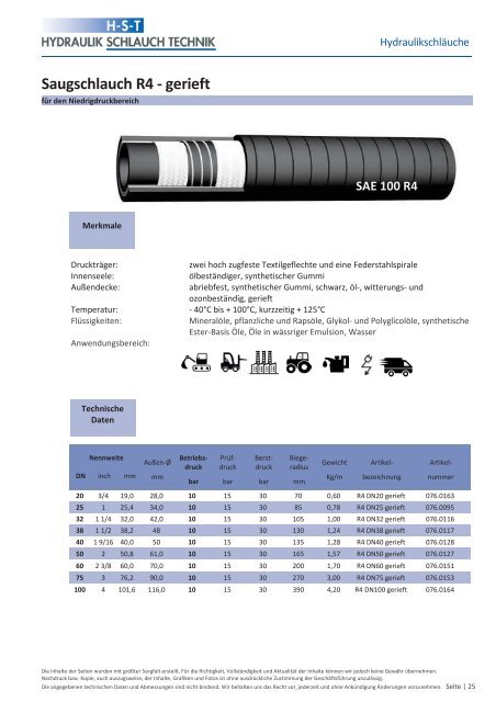 KATALOG Hydraulikschläuche, Armaturen und Zubehör