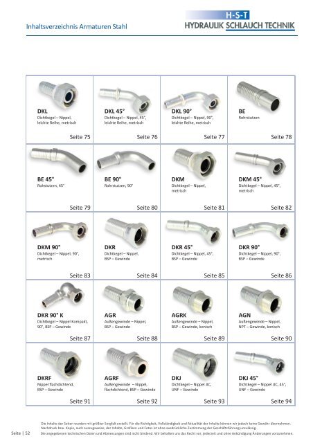 KATALOG Hydraulikschläuche, Armaturen und Zubehör