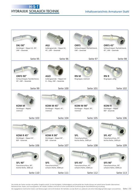 KATALOG Hydraulikschläuche, Armaturen und Zubehör