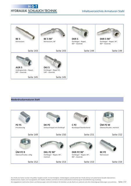 KATALOG Hydraulikschläuche, Armaturen und Zubehör