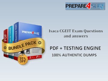 Prepare4sure - CGEIT Exam Prep  Easily Pass Isaca CGEIT Practice Exam Questions  Up-to-date CGEIT Exam Dumps