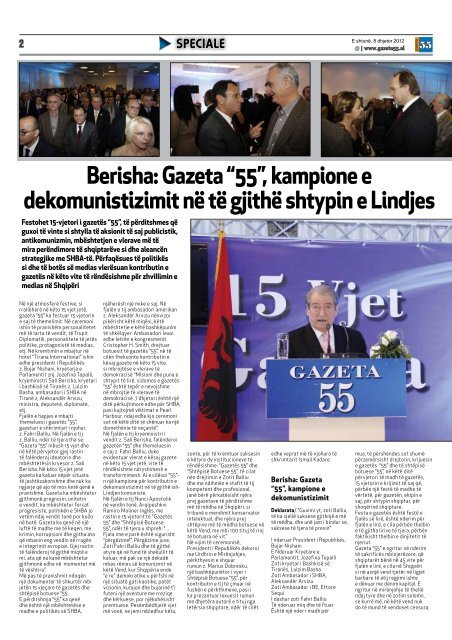 Berisha: Gazeta “55”, kampione e dekomunistizimit në të gjithë ...