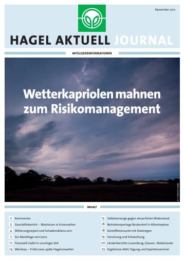 HAGEL AKTUELL Journal - Vereinigte Hagelversicherung VVaG