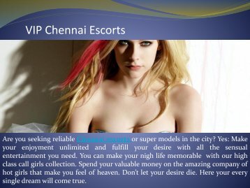 VIP Chennai Escorts Available for 5 Star Hotels