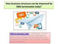 How business structure can be improved by SMS termination India