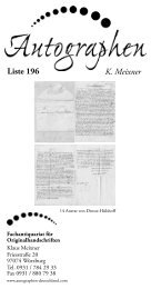 K. Meixner Liste 196 - Autographen Deutschland