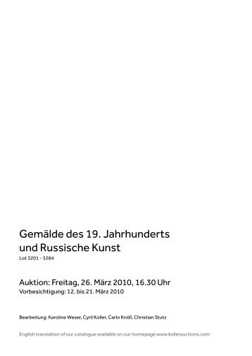 Gemälde des 19. Jahrhunderts und Russische ... - Koller Auktionen