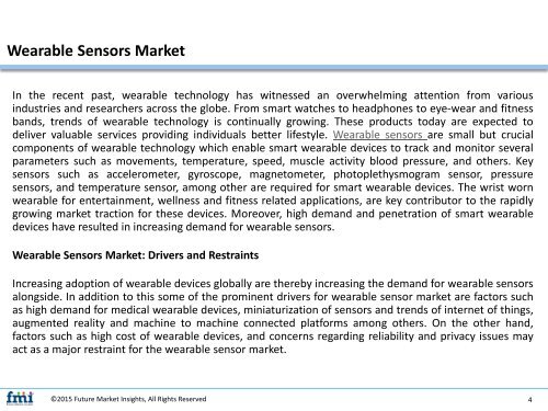 Wearable Sensors Market Electronics