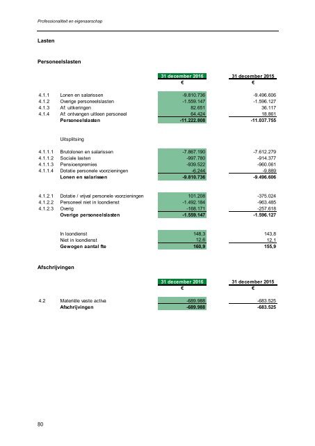 Geïntegreerd jaardocument 2016 Groene Welle | Professionaliteit en eigenaarschap