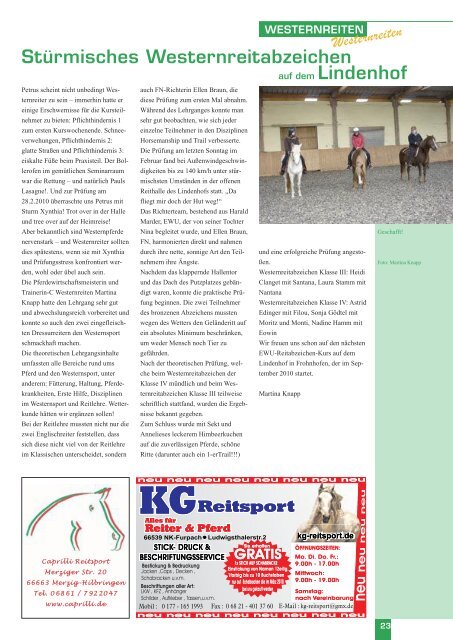 Reiter Spektrum Saar Ausgabe 2-2010