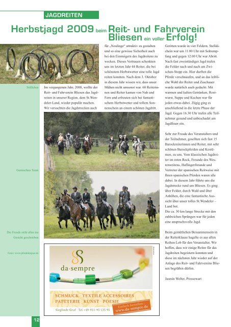 Reiter spektrum Saar Ausgabe 1-2010