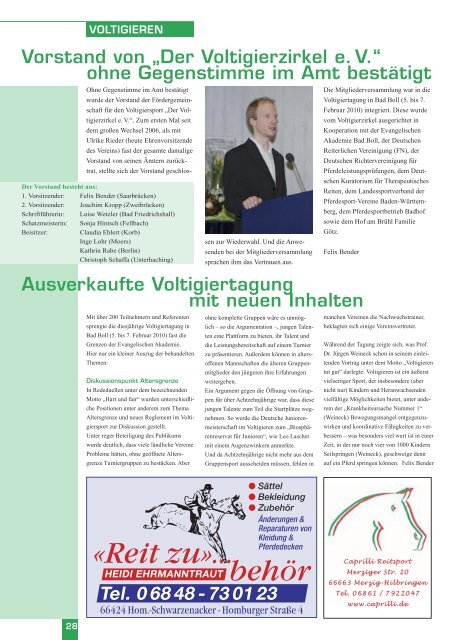 Reiter spektrum Saar Ausgabe 1-2010