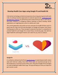 Develop Health Care Apps using Google Fit and Health Kit
