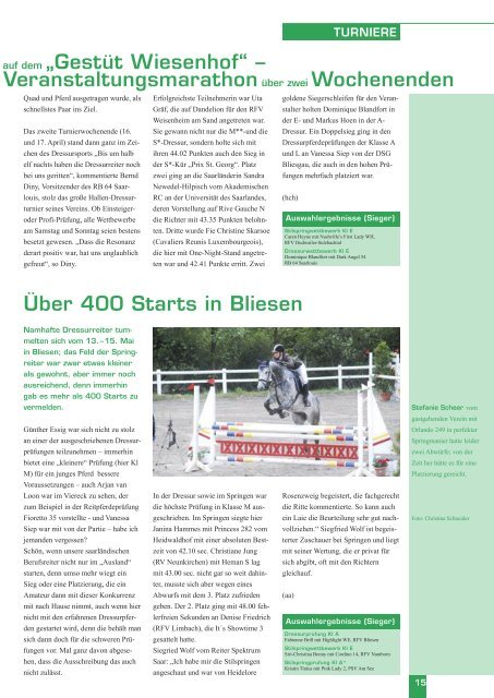 Reiter Spektrum Saar Ausgabe 2-2011