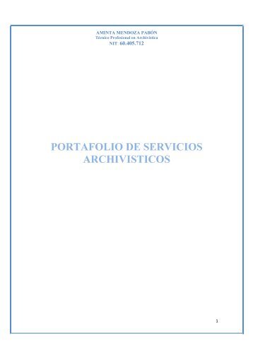 Portafolio de servicios Archivistas