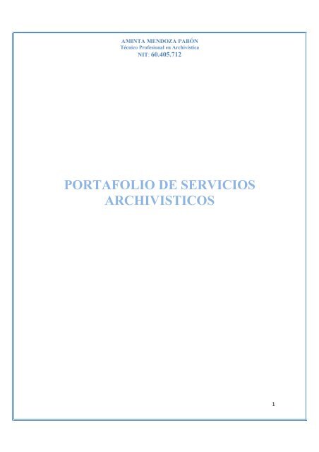 Portafolio de servicios Archivistas