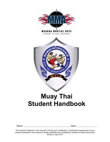 Muay Thai Student Handbook - Magnan Martial Arts