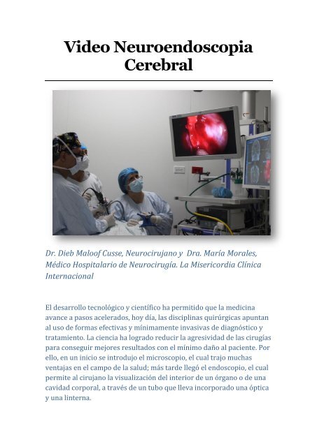 Video Neuroendoscopia Cerebral - Dieb Maloof