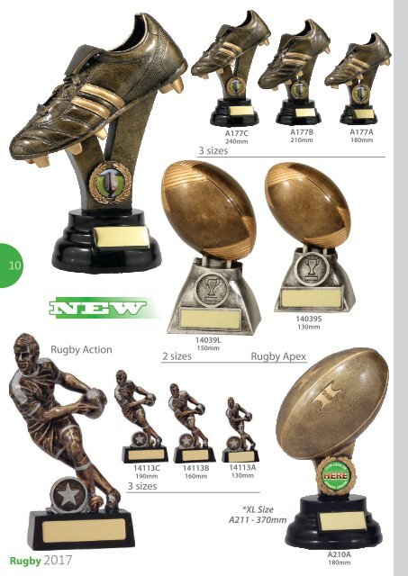 2017 Rugby League & Union Trophies for Distinction