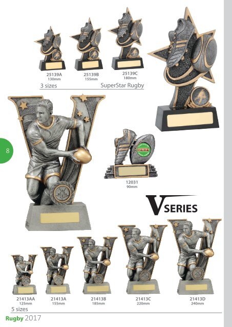 2017 Rugby League & Union Trophies for Distinction