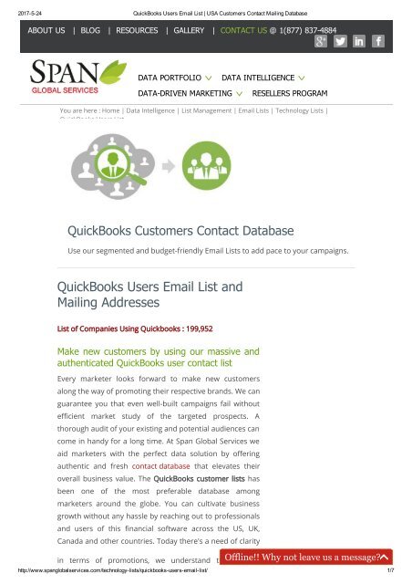 QuickBooks Users Contact List