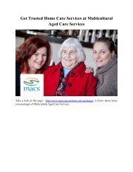 Get Trusted Home Care Services at Multicultural Aged Care Services