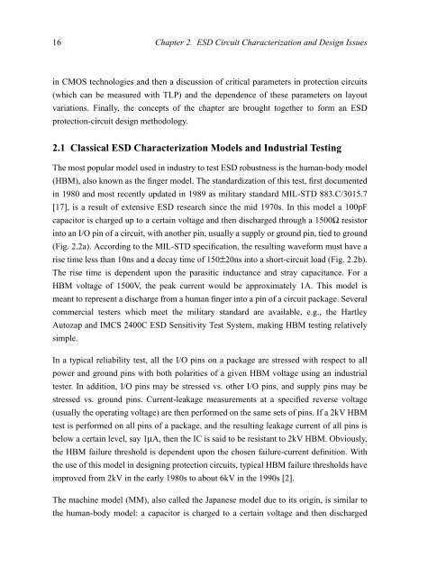 characterization, modeling, and design of esd protection circuits