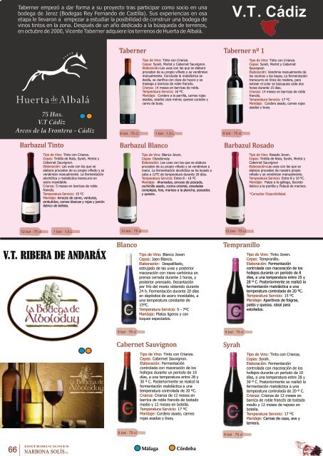 CATÁLOGO VINOS NARBONA SOLÍS