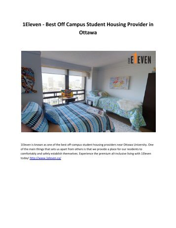 1Eleven - Best Off Campus Student Housing Provider in Ottawa